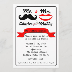 Invitaciones de boda para Sr. y Sra. con bigote vi