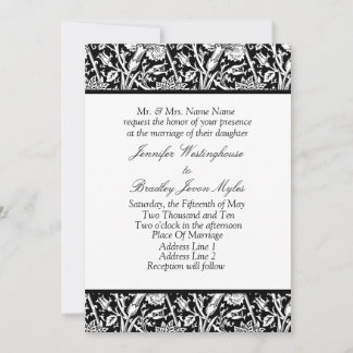 Invitaciones De Boda Personalizada En Blanco Y Neg