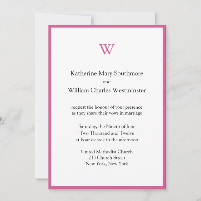 Invitaciones de boda personalizadas (Anverso)