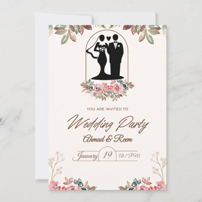 Invitaciones de boda personalizadas con tu foto (Anverso)