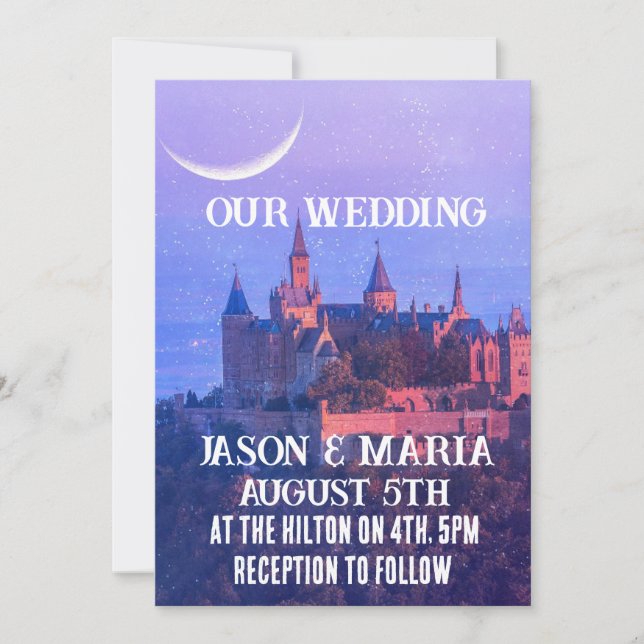 INVITACIONES DE BODA PERSONALIZADAS DE CASTILLO MO (Anverso)