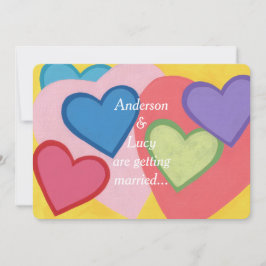 Invitaciones de boda personalizadas de corazones d