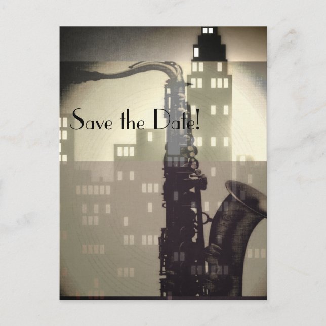 Invitaciones de boda personalizadas de Jazz Age Ar (Anverso)