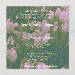 Invitaciones de boda personalizadas de tulipán de