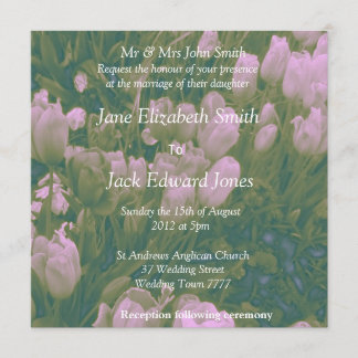 Invitaciones de boda personalizadas de tulipán de