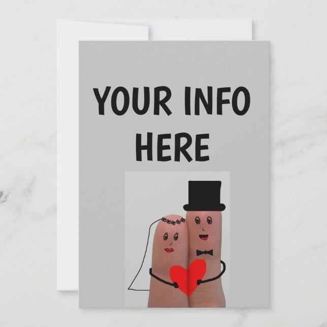 INVITACIONES DE BODA PERSONALIZADAS FINGERS DIVERS (Anverso)