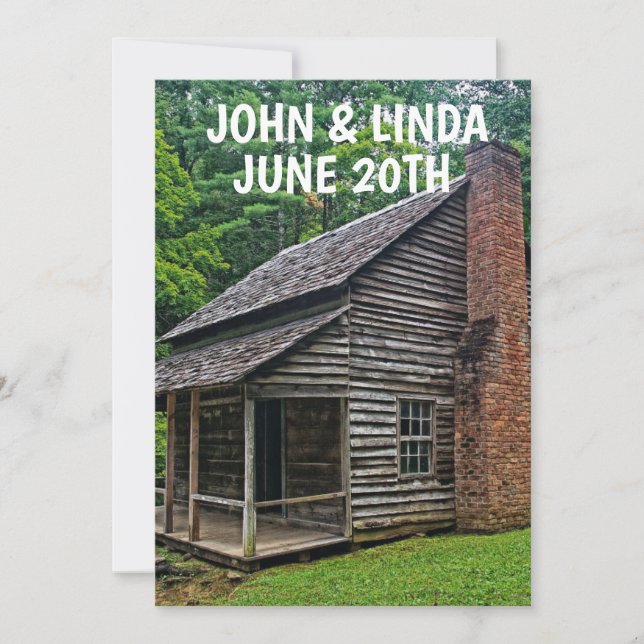 INVITACIONES DE BODA PERSONALIZADAS LOG CABIN (Anverso)