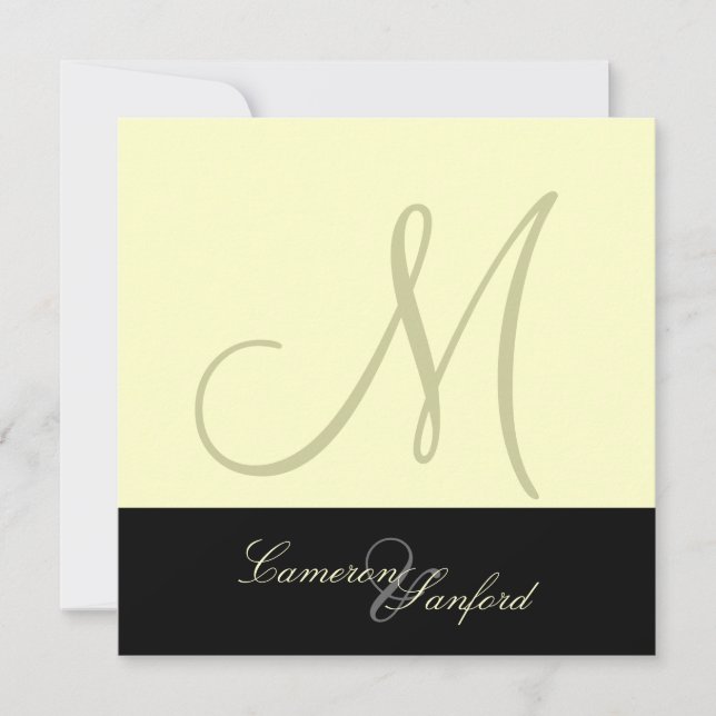 Invitaciones de Boda Personalizadas Monograma (Anverso)