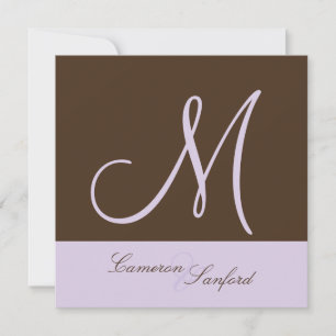Invitaciones de boda personalizadas Monograma/lila