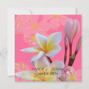 Invitaciones de boda PixDezines Pink Plumeria