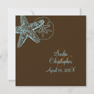 Invitaciones de boda PixDezines Starfish/Playa**