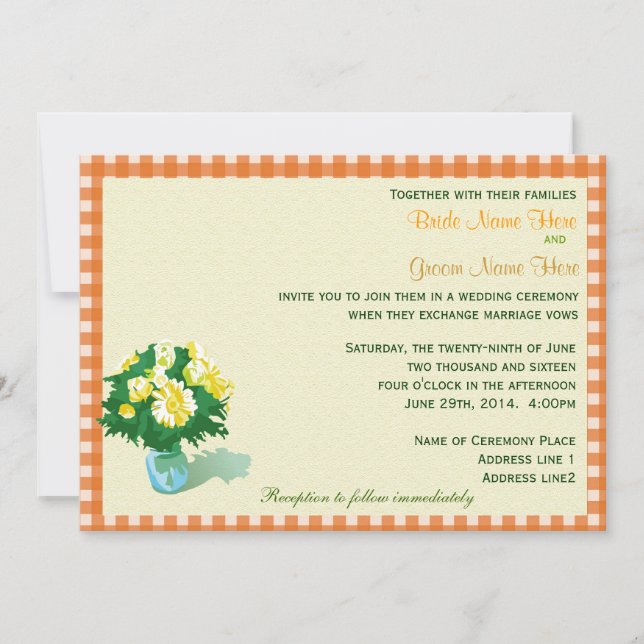 invitaciones de boda, planchas de estilo de país (Anverso)