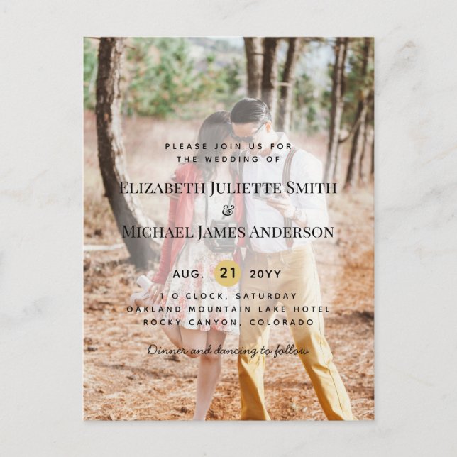 Invitaciones de boda por superposición de foto de  (Anverso)