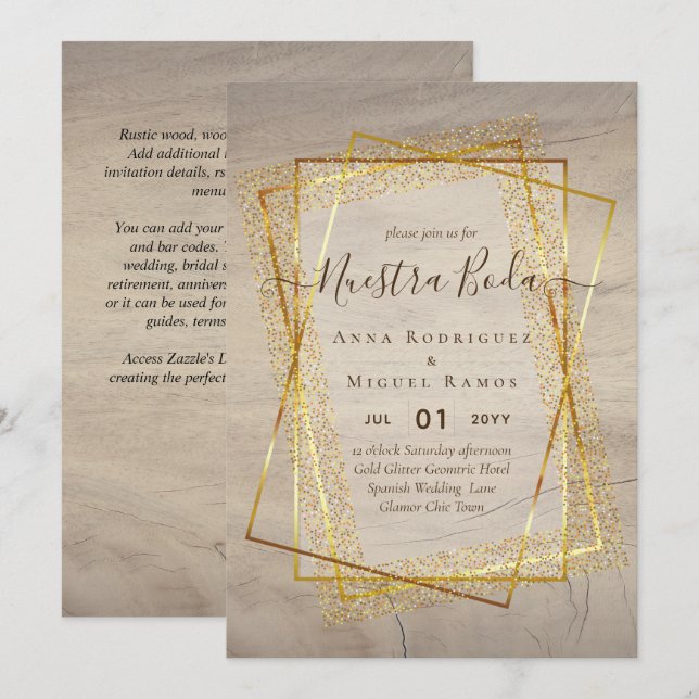 Invitaciones de Boda, presupuesto Boda español de  (Anverso / Reverso)