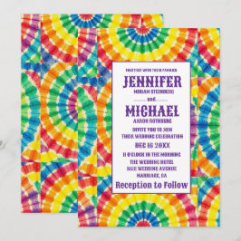 Invitaciones de boda psicodélicas con teñido de nu