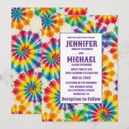 Invitaciones de boda psicodélicas con teñido de nu