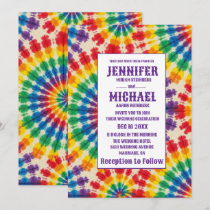 Invitaciones de boda psicodélicas con teñido de nu