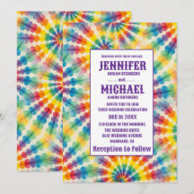 Invitaciones de boda psicodélicas con teñido de nu