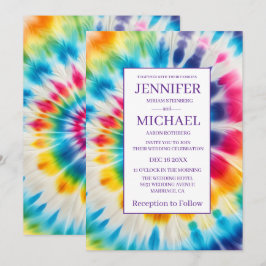 Invitaciones de boda psicodélicas con teñido de nu