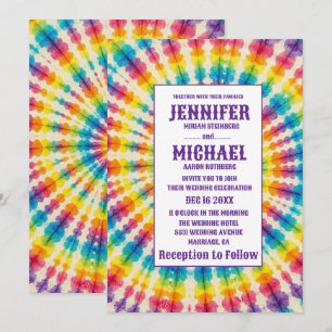 Invitaciones de boda psicodélicas con teñido de nu