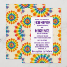 Invitaciones de boda psicodélicas con teñido de nu