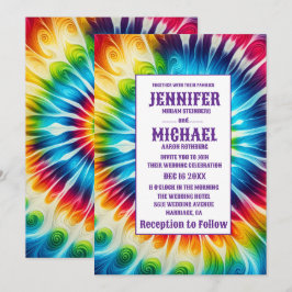Invitaciones de boda psicodélicas con teñido de nu