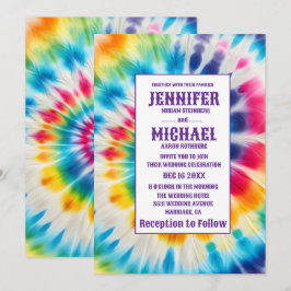 Invitaciones de boda psicodélicas con teñido de nu