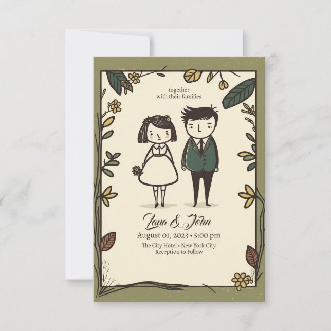 Invitaciones de boda rápidas, invitaciones de boda (Anverso)