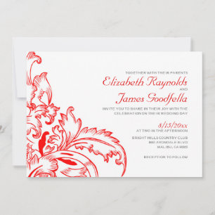 Invitaciones de boda Red Flourish