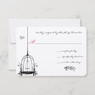 Invitaciones de Boda Rojas y Negras de Jaula de Pá