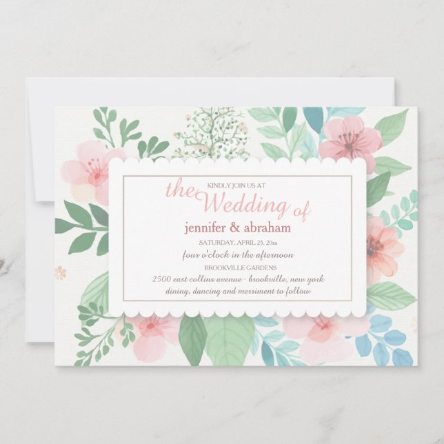Invitaciones de boda Romance de Primavera (Anverso)
