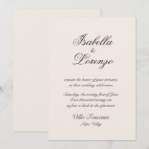 Invitaciones de boda románticas con caligrafía tos