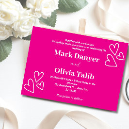 Invitaciones de boda rosada | Romántico y eterno