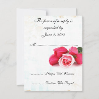 invitaciones de boda rosas rosadas RSVP