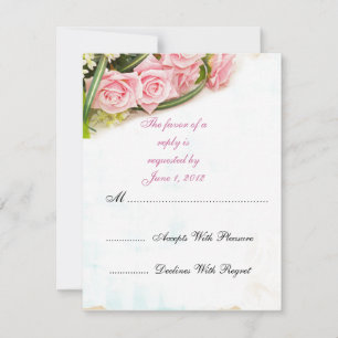invitaciones de boda rosas rosadas RSVP