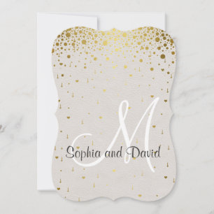 Invitaciones de Boda   RSVP de Confeti Glam Dorado