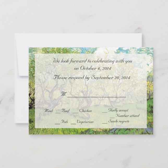 Invitaciones de boda RSVP vintage (Anverso)