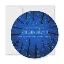 Invitaciones de boda rústicas con árboles en el ci