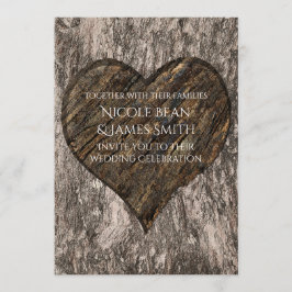 Invitaciones de boda rústicas con tronco de árbol