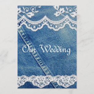 Invitaciones de boda rústicas de campo de mezclill