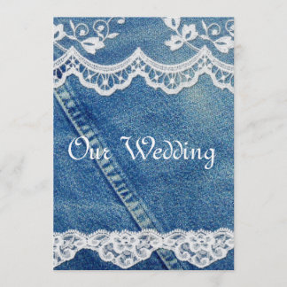 Invitaciones de boda rústicas de campo de mezclill