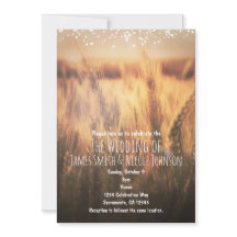 Invitaciones de boda rústicas de campo de trigo