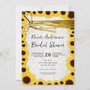 Invitaciones de boda rústicas de girasol con corde