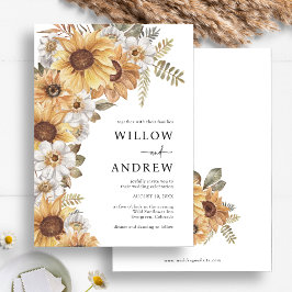 Invitaciones de Boda Rústicas de Girasoles