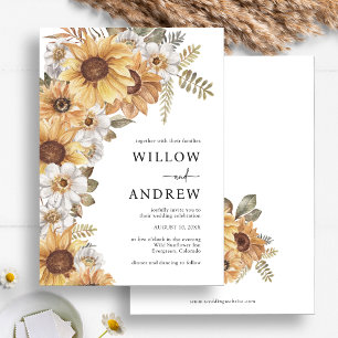 Invitaciones de Boda Rústicas de Girasoles