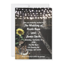 Invitaciones de boda rústicas de granero Country W