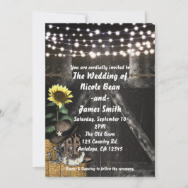 Invitaciones de boda rústicas de granero Country W