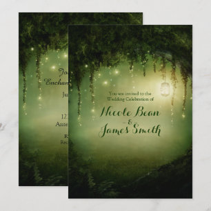 Invitaciones de boda rústicas del bosque encantado