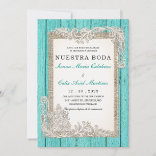 Invitaciones de Boda Rústicas Turquesa is already 