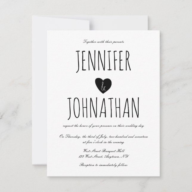 Invitaciones de boda rusticas y simples (Anverso)
